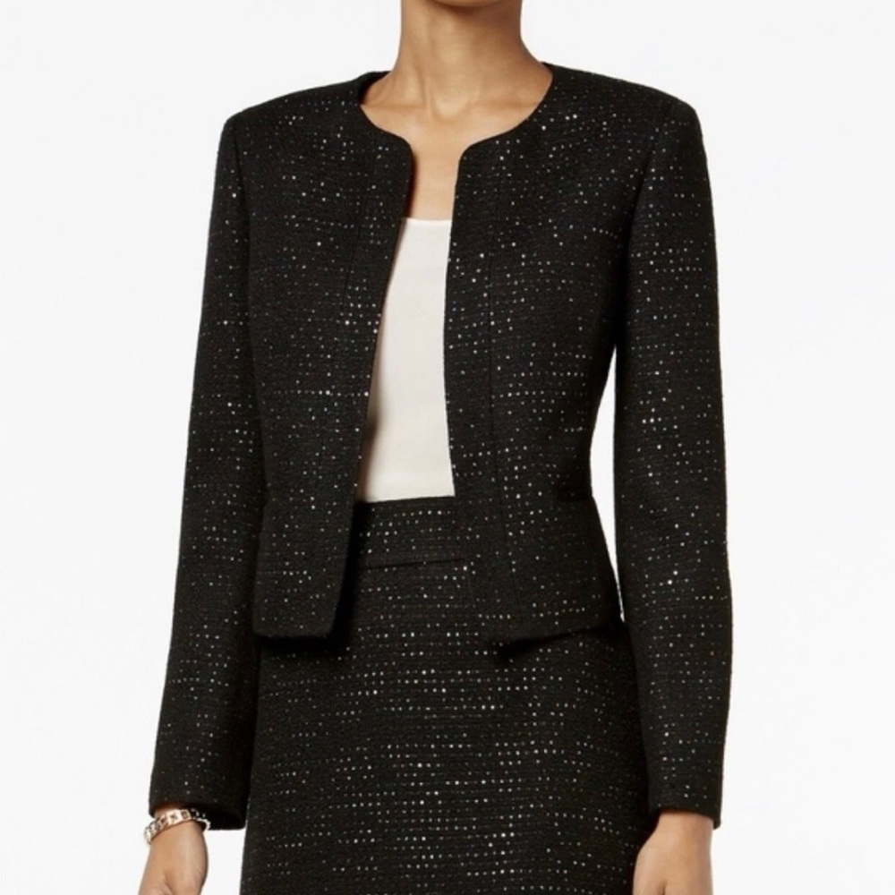 Nine West La Vie En Rose Sequined Blazer Jacket Size 10
